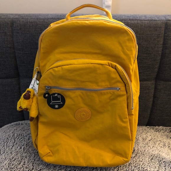 kipling backpack yellow